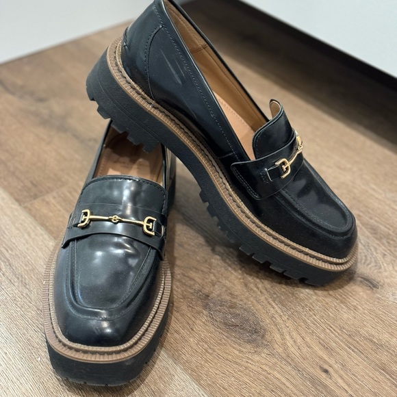 Sam Edelman black leather platform loafers, size 9. On-trend and great condition - Picture 5 of 5